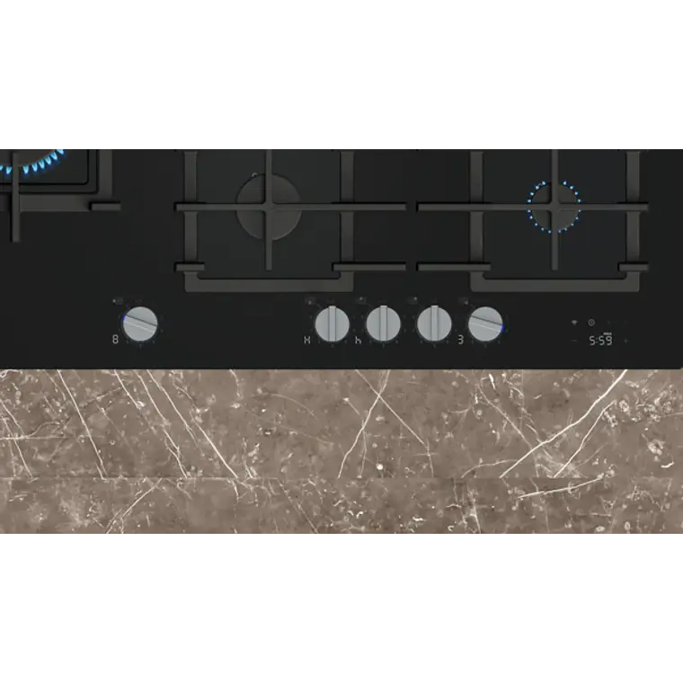 SIEMENS iQ700, Encimera a gas, 90 cm, negro, vidrio templado 4