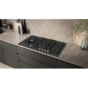 SIEMENS iQ700, Encimera a gas, 90 cm, negro, vidrio templado
