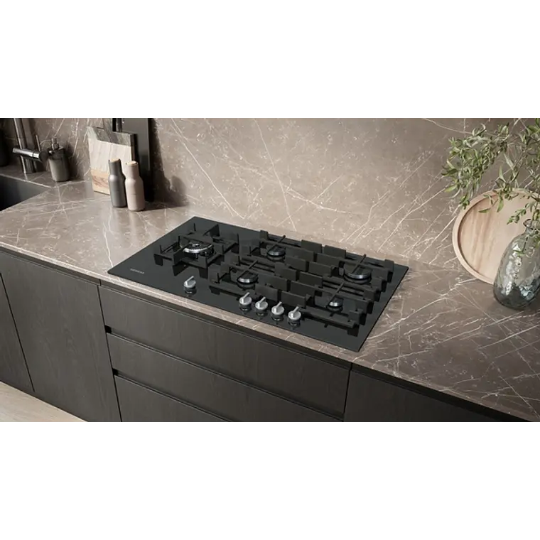 SIEMENS iQ700, Encimera a gas, 90 cm, negro, vidrio templado 2