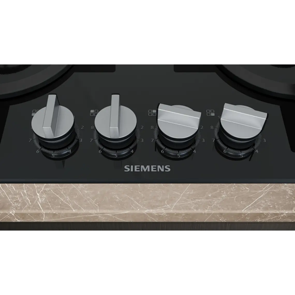 SIEMENS iQ500, Encimera a gas, 60 cm, negro, vidrio templado 5