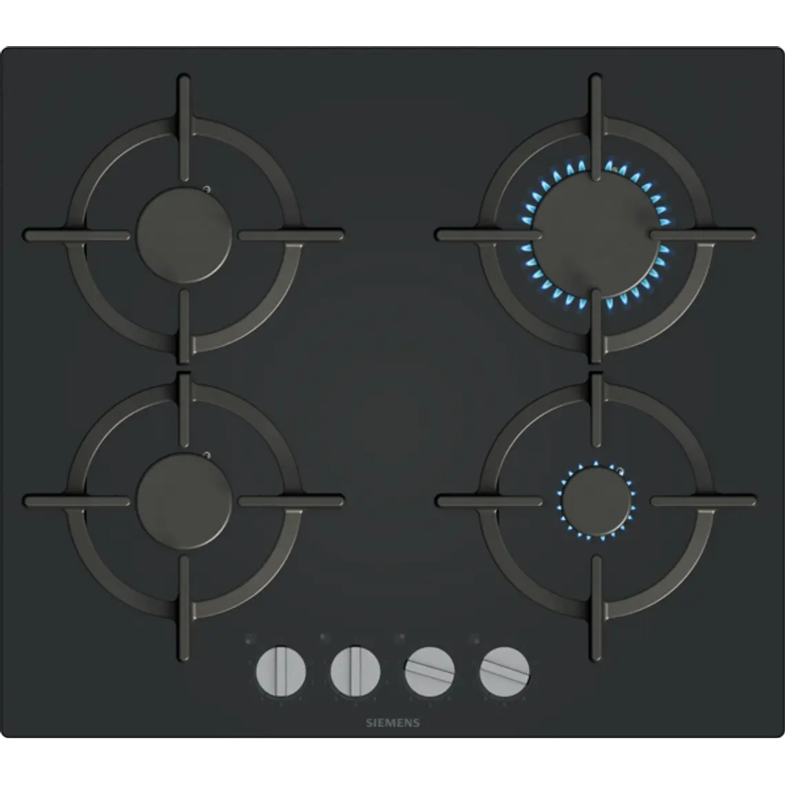 SIEMENS iQ500, Encimera a gas, 60 cm, negro, vidrio templado 1