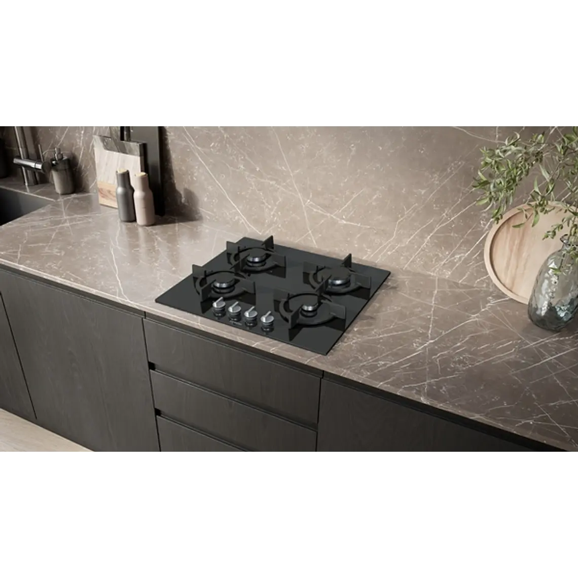 SIEMENS iQ500, Encimera a gas, 60 cm, negro, vidrio templado 2