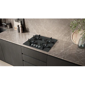 SIEMENS iQ500, Encimera a gas, 60 cm, negro, vidrio templado