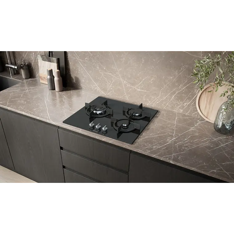 SIEMENS iQ500, Encimera a gas, 60 cm, negro, vidrio templado 2