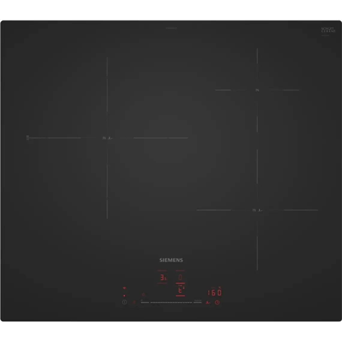 SIEMENS iQ300, Encimera de inducción, 60 cm, acabado negro mate, sin perfiles 1