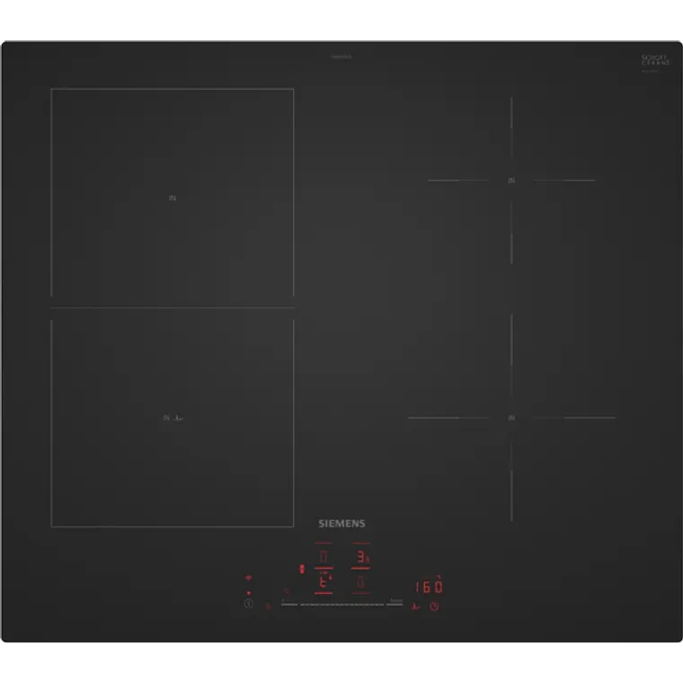 SIEMENS iQ500, Encimera de inducción, 60 cm, acabado negro mate, sin perfiles 1