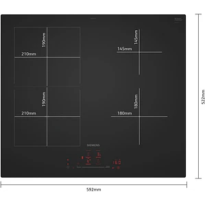 SIEMENS iQ500, Encimera de inducción, 60 cm, acabado negro mate, sin perfiles