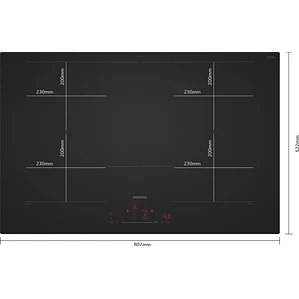 SIEMENS iQ700, Encimera de inducción, 80 cm, acabado negro mate, sin perfiles