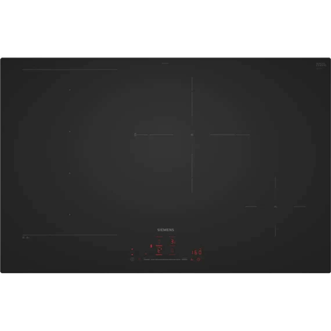 SIEMENS iQ700, Encimera de inducción, 80 cm, acabado negro mate, sin perfiles 1