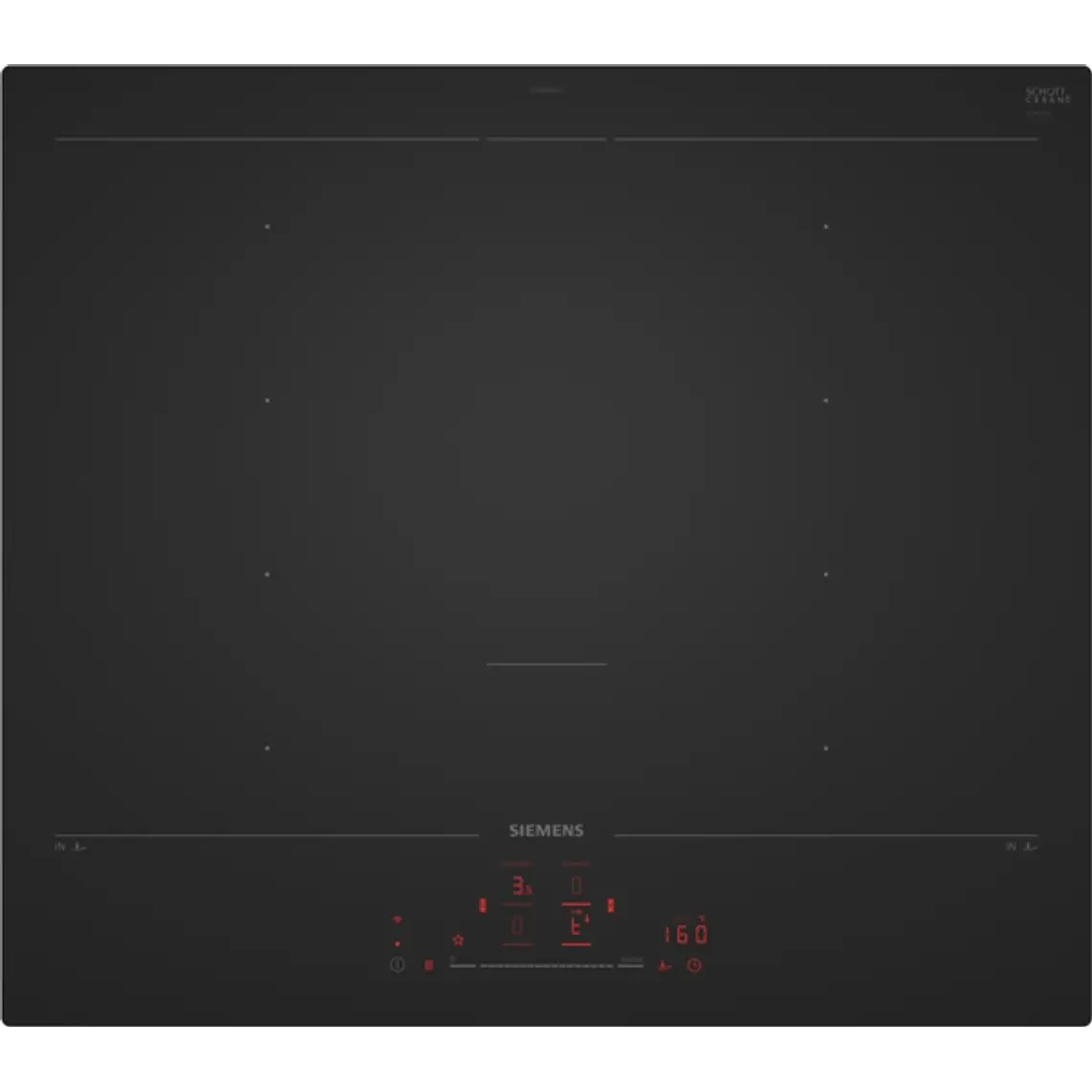 SIEMENS iQ700, Encimera de inducción, 60 cm, acabado negro mate, sin perfiles 1