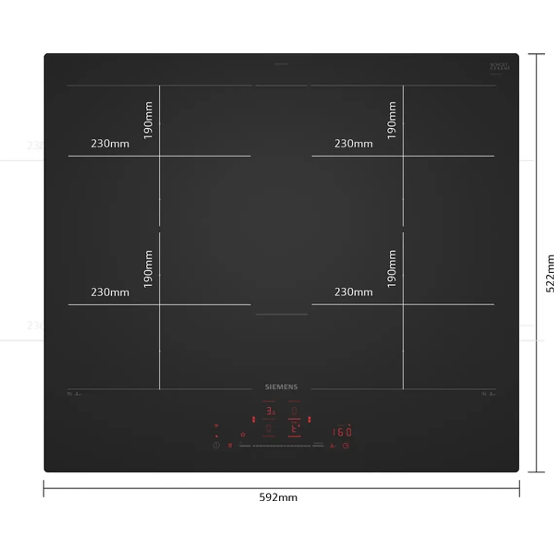 SIEMENS iQ700, Encimera de inducción, 60 cm, acabado negro mate, sin perfiles 2