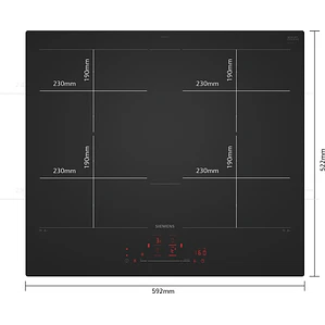 SIEMENS iQ700, Encimera de inducción, 60 cm, acabado negro mate, sin perfiles
