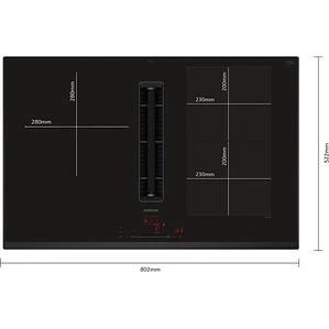 SIEMENS iQ700, Encimera de inducción con extractor integrado, 80 cm, sin perfiles