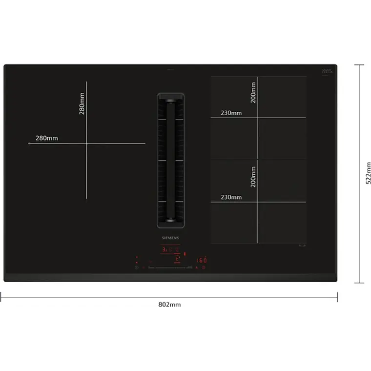 SIEMENS iQ700, Encimera de inducción con extractor integrado, 80 cm, sin perfiles 2