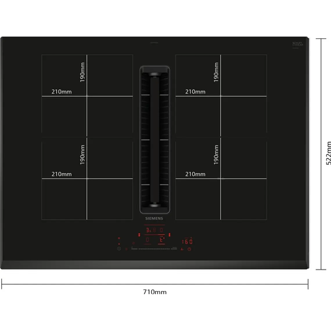 SIEMENS iQ500, Encimera de inducción con extractor integrado, 70 cm, sin perfiles 2