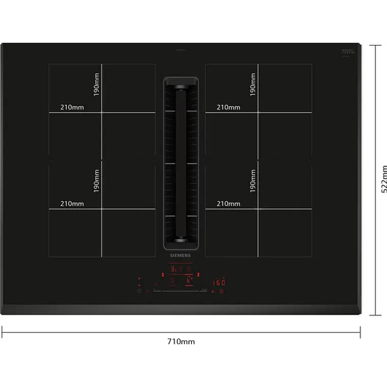 SIEMENS iQ500, Encimera de inducción con extractor integrado, 70 cm, sin perfiles 2