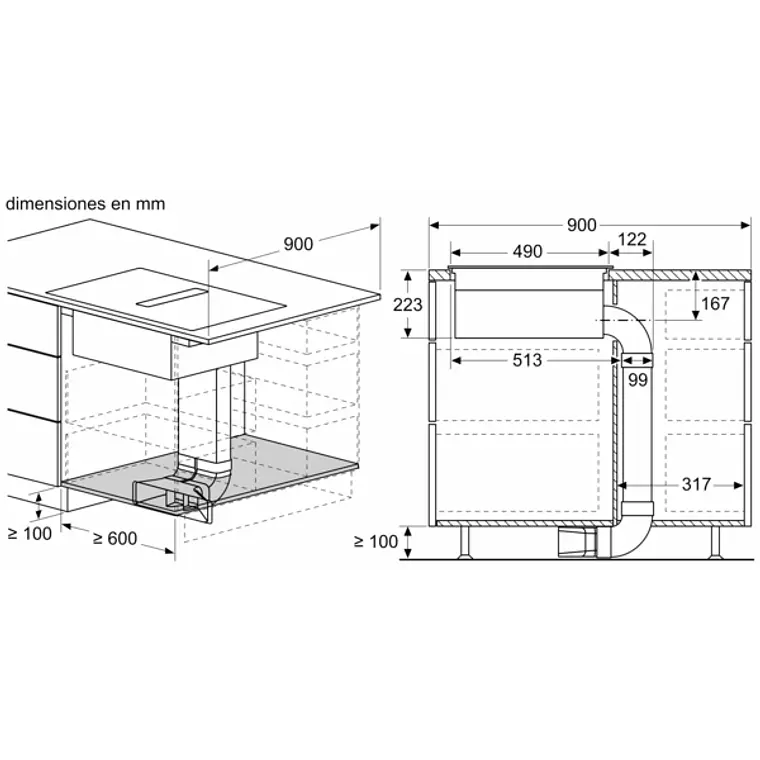 SIEMENS iQ700, Encimera de inducción con extractor integrado, 80 cm, con perfiles 17