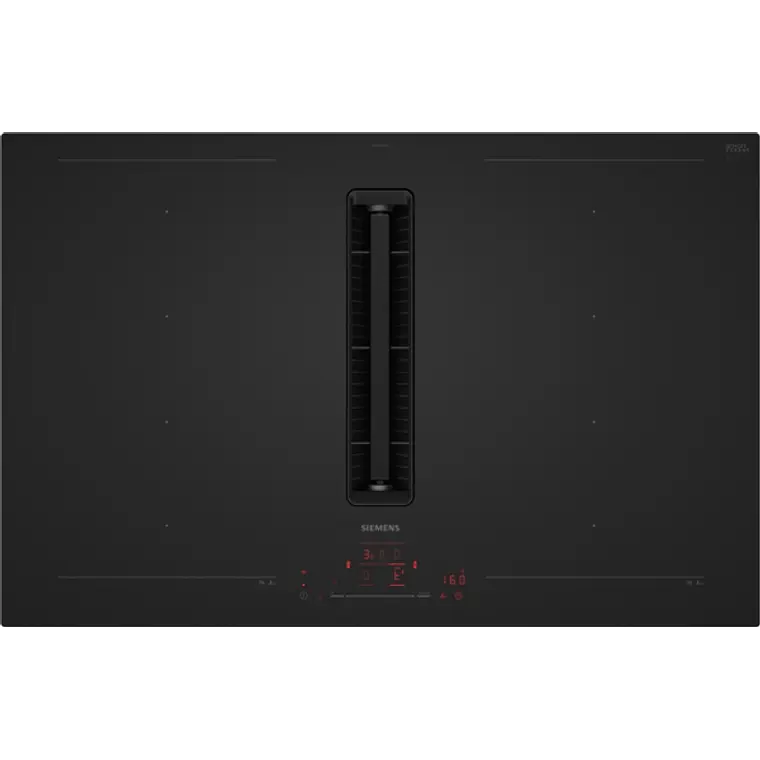 SIEMENS iQ700, Encimera de inducción con extractor integrado, 80 cm, Acabado negro mate, sin perfiles 1