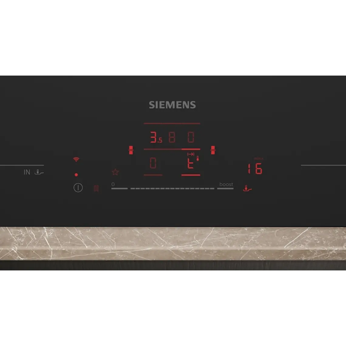 SIEMENS iQ700, Encimera de inducción con extractor integrado, 80 cm, Acabado negro mate, sin perfiles 3