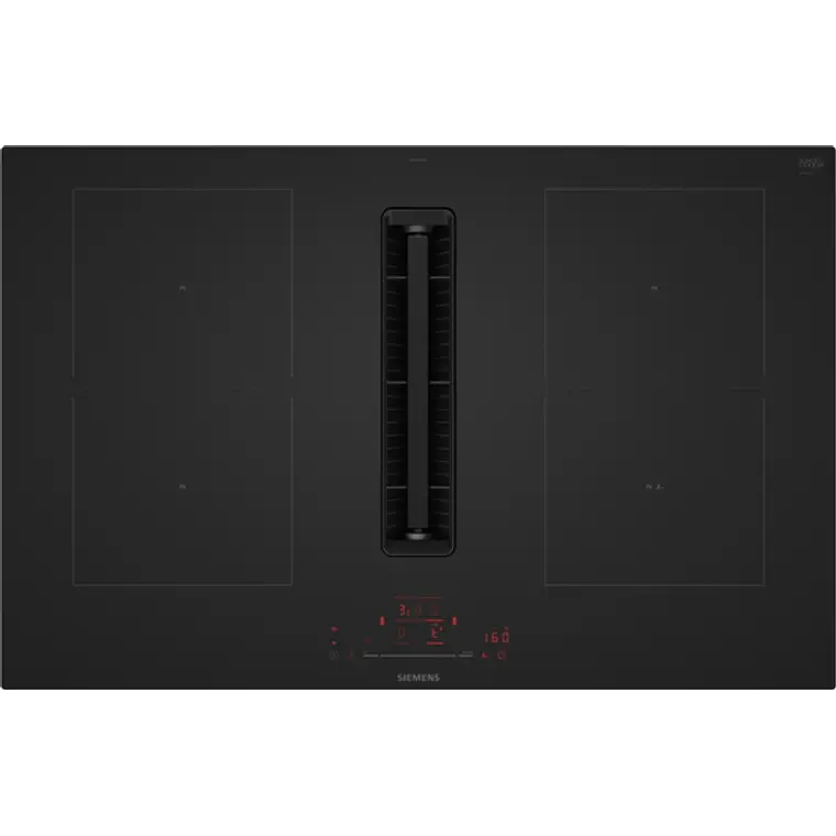 SIEMENS iQ500, Encimera de inducción con extractor integrado, 80 cm, Acabado negro mate, sin perfiles 1