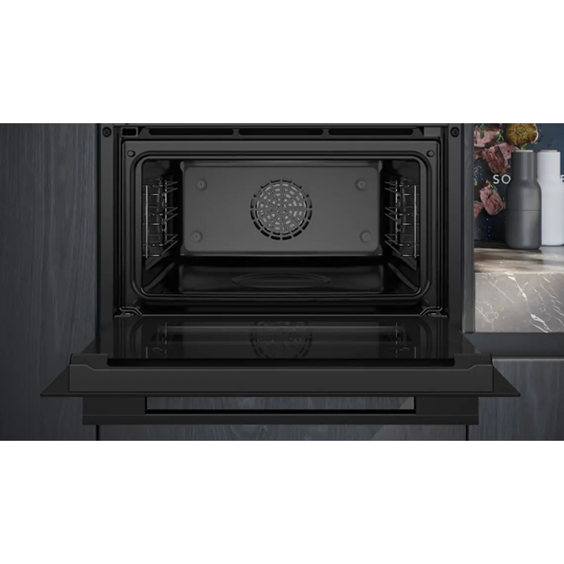 SIEMENS iQ700, Horno compacto con vapor, 60 x 45 cm, Negro 6