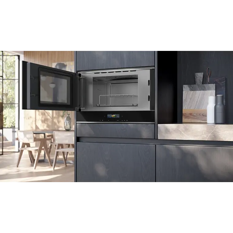 SIEMENS iQ700, Microondas integrable con grill, Negro 3