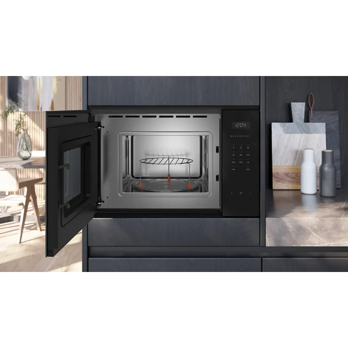 SIEMENS iQ500, Microondas integrable con grill, Negro 4