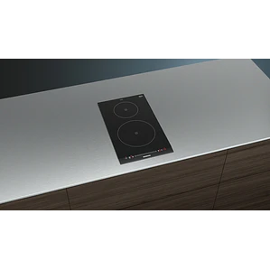SIEMENS iQ100, Encimera dominó, inducción, 30 cm, con perfiles, Negro