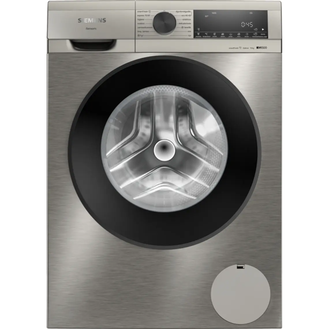 SIEMENS iQ500, Lavadora de carga frontal, 10 kg, 1600 rpm, Acero antihuellas 1