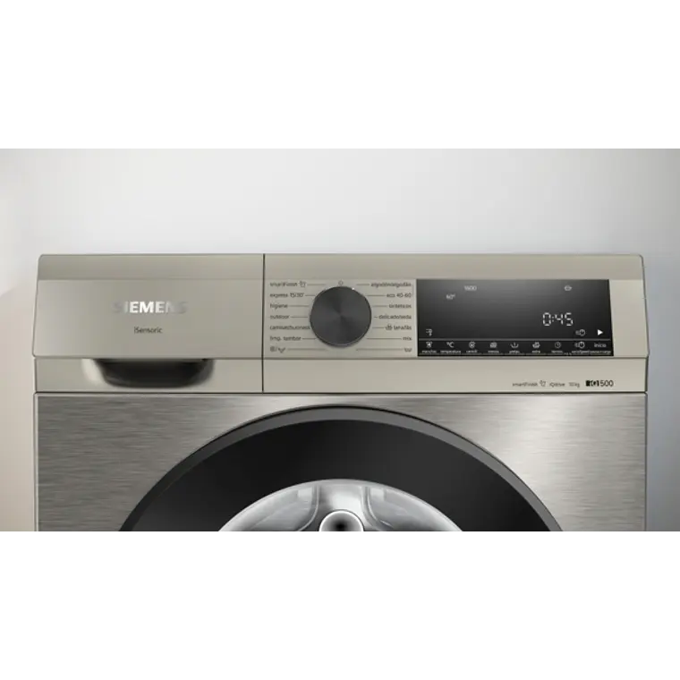 SIEMENS iQ500, Lavadora de carga frontal, 10 kg, 1600 rpm, Acero antihuellas 5