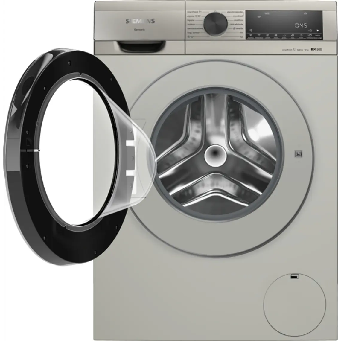 SIEMENS iQ500, Lavadora de carga frontal, 10 kg, 1600 rpm, Acero antihuellas 2