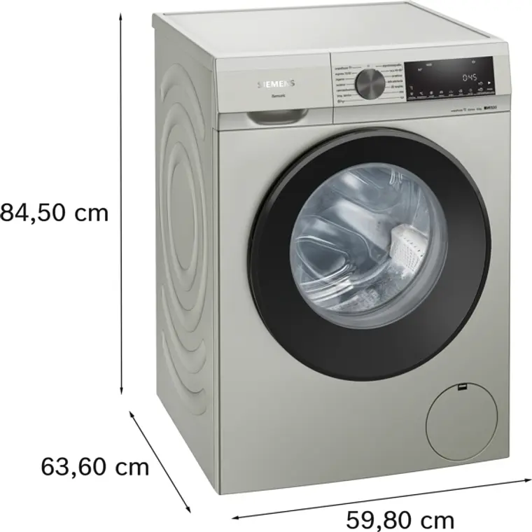 SIEMENS iQ500, Lavadora de carga frontal, 10 kg, 1600 rpm, Acero antihuellas 12