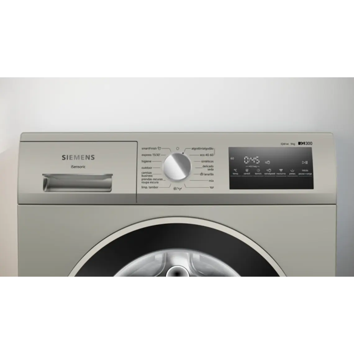 SIEMENS iQ300, Lavadora de carga frontal, 9 kg, 1400 rpm, Acero mate antihuellas 4