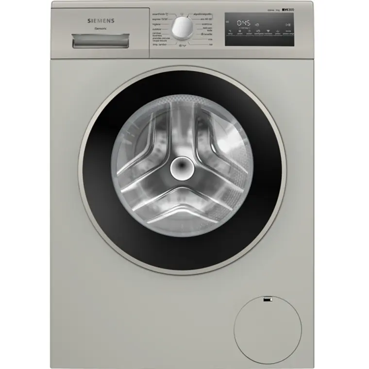 SIEMENS iQ300, Lavadora de carga frontal, 9 kg, 1400 rpm, Acero mate antihuellas 1