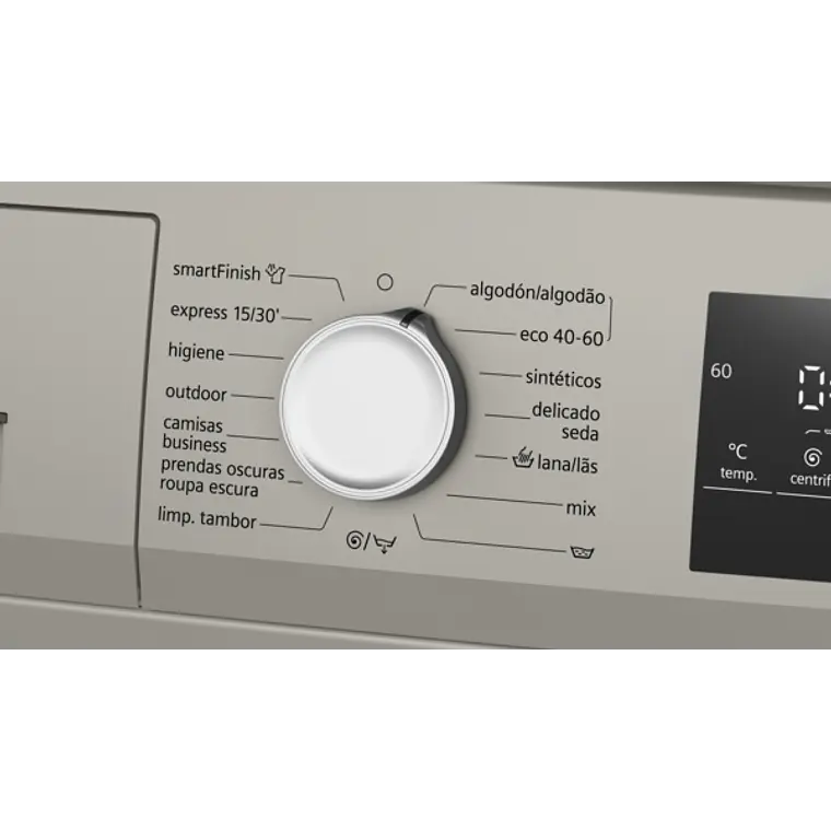 SIEMENS iQ300, Lavadora de carga frontal, 9 kg, 1400 rpm, Acero mate antihuellas 5