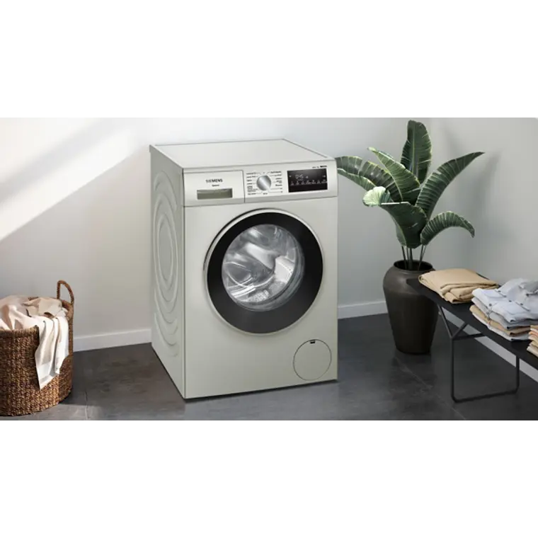 SIEMENS iQ300, Lavadora de carga frontal, 9 kg, 1400 rpm, Acero mate antihuellas 3