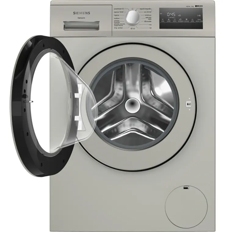 SIEMENS iQ300, Lavadora de carga frontal, 9 kg, 1400 rpm, Acero mate antihuellas 2