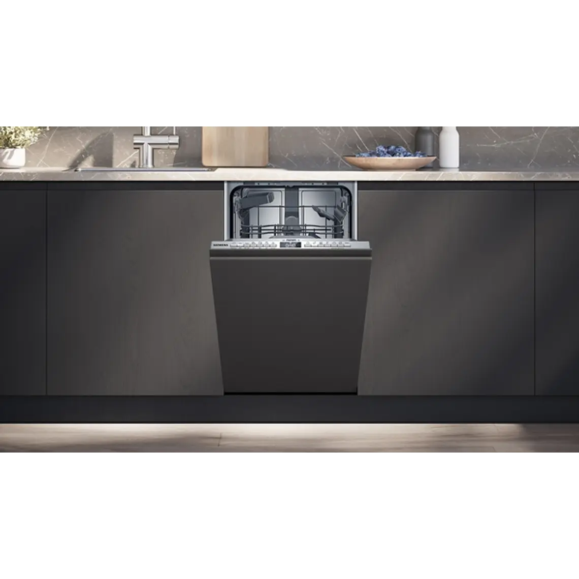 SIEMENS iQ300, Lavavajillas totalmente integrable, 45 cm, Puerta deslizante 2