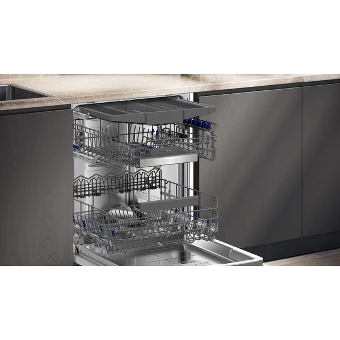 SIEMENS iQ500, Lavavajillas totalmente integrable, 60 cm, XXL, Puerta deslizante 4