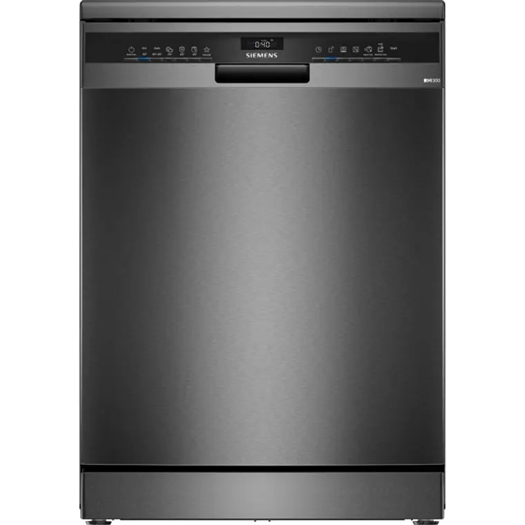 SIEMENS iQ300, Lavavajillas de libre instalación, 60 cm, Acero negro antihuellas 1