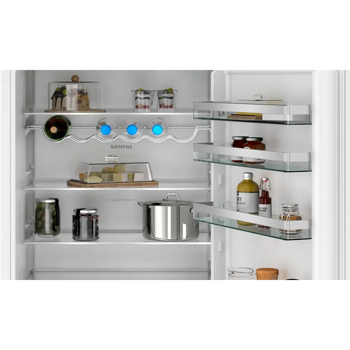 SIEMENS iQ300, Refrigerador combi integrable, 193.5 x 69.1 cm, Puerta deslizante 2