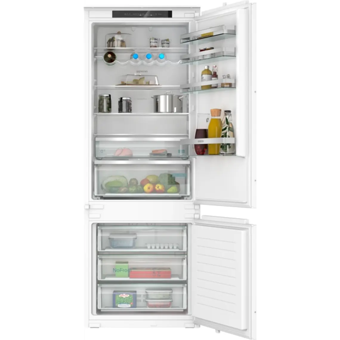 SIEMENS iQ300, Refrigerador combi integrable, 193.5 x 70.8 cm, Puerta fija 1