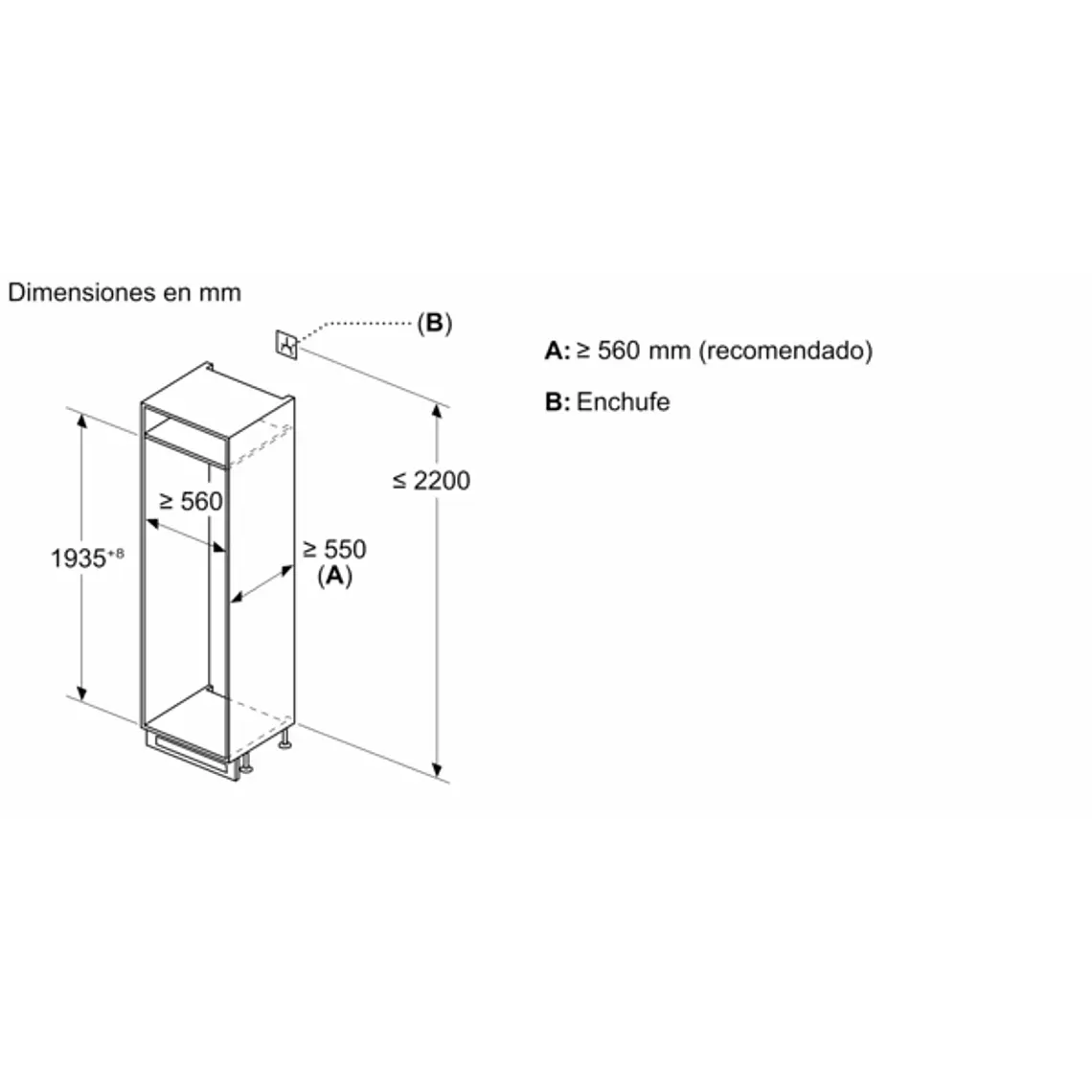 SIEMENS iQ300, Refrigerador combi integrable, 193.5 x 55.8 cm, Puerta fija 21