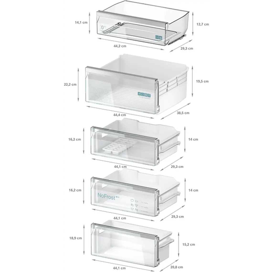 SIEMENS iQ300, Refrigerador combi integrable, 193.5 x 55.8 cm, Puerta fija 8
