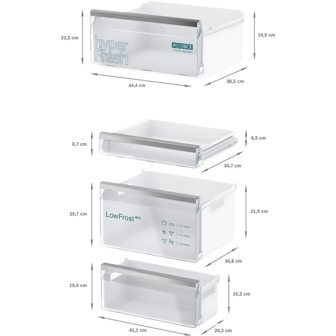 SIEMENS iQ300, Refrigerador combi integrable, 177.2 x 54.1 cm, Puerta deslizante 7