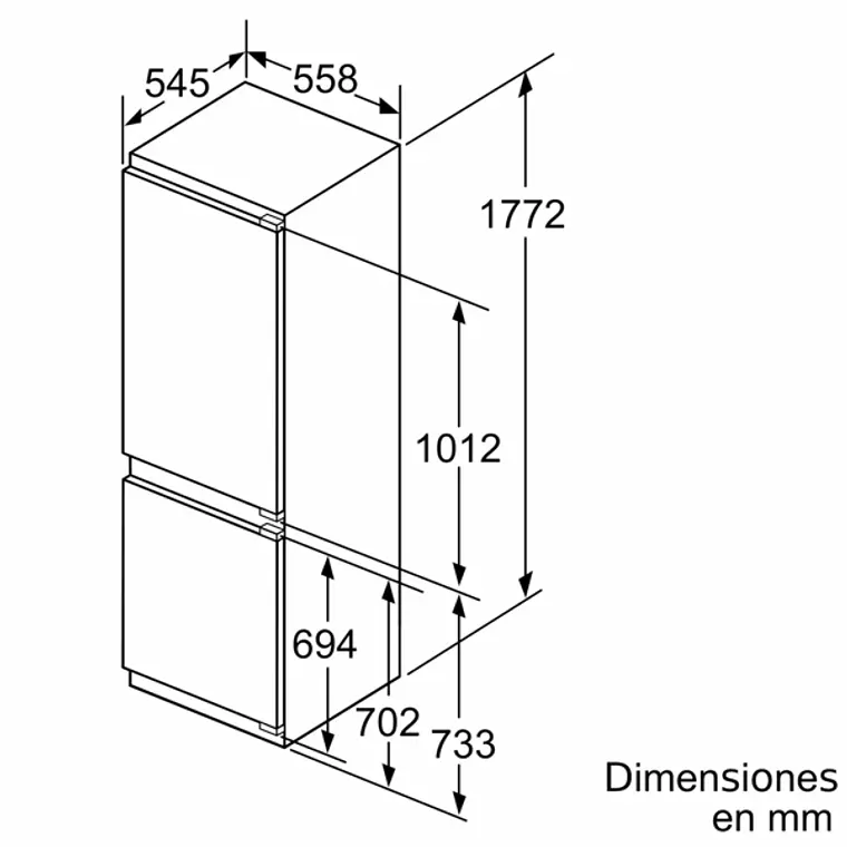 SIEMENS iQ500, Refrigerador combi integrable, 177.2 x 55.8 cm, Puerta fija 15