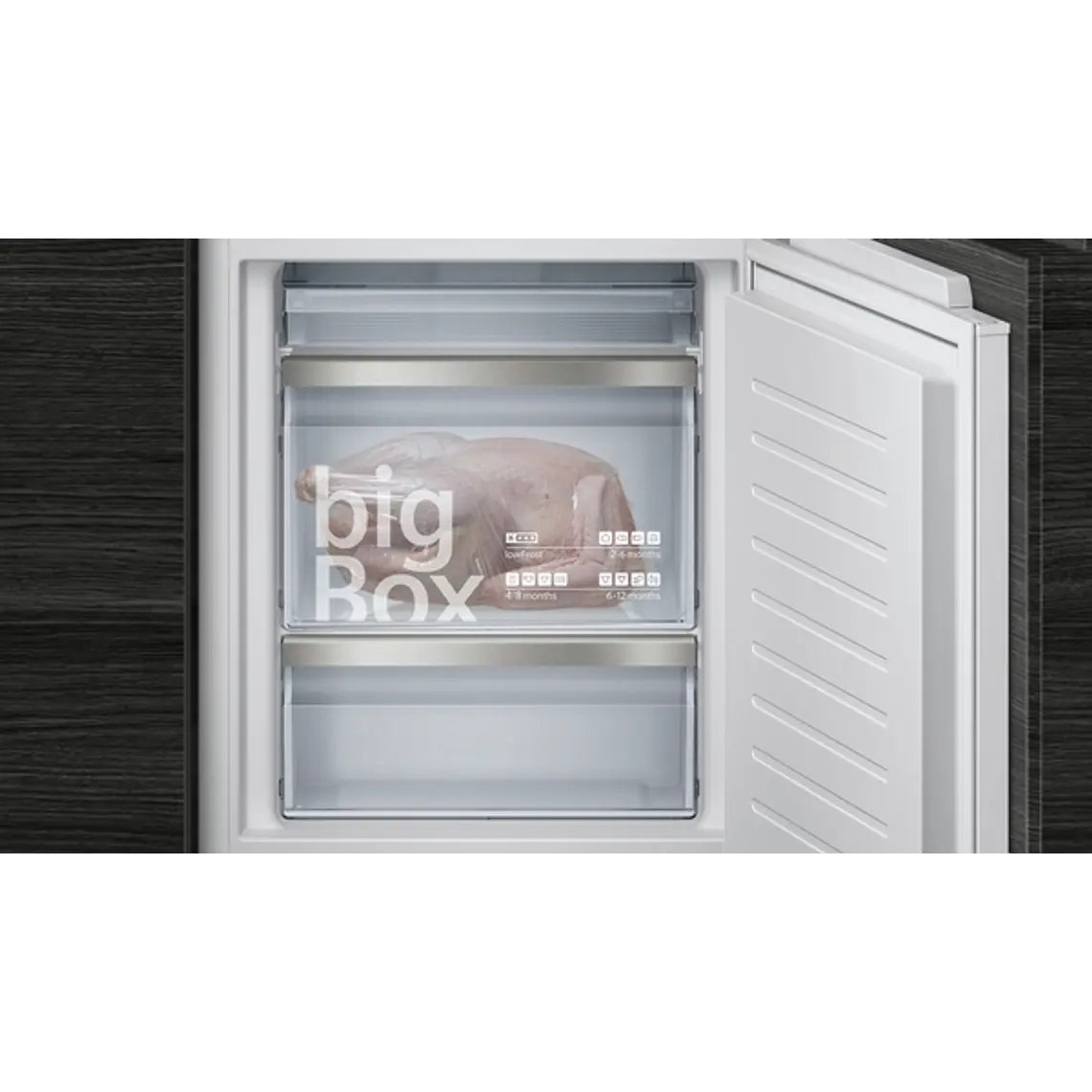 SIEMENS iQ500, Refrigerador combi integrable, 177.2 x 55.8 cm, Puerta fija 4