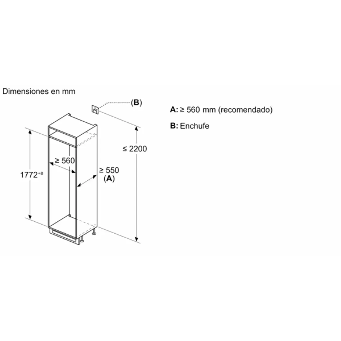 SIEMENS iQ300, Refrigerador combi integrable, 177.2 x 54.1 cm, Puerta fija 16