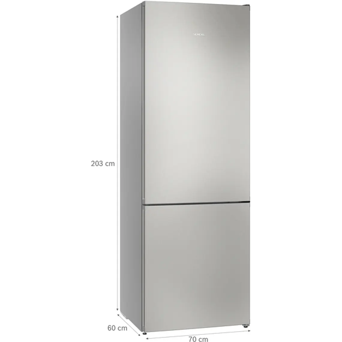 SIEMENS iQ300, Refrigerador combi de libre instalación, 203 x 70 cm, Acero inoxidable 10