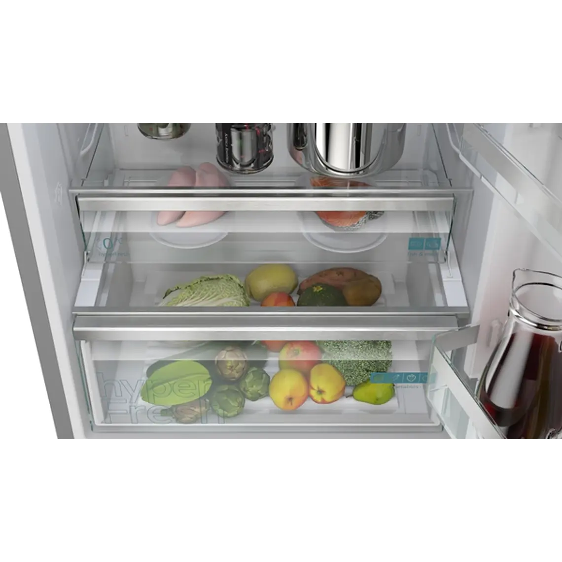 SIEMENS iQ300, Refrigerador combi de libre instalación, 203 x 70 cm, Acero inoxidable 6